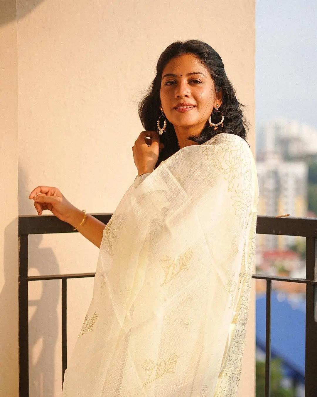 Malayalam Actress Shivada in White Dress